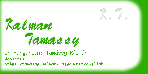 kalman tamassy business card