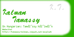 kalman tamassy business card